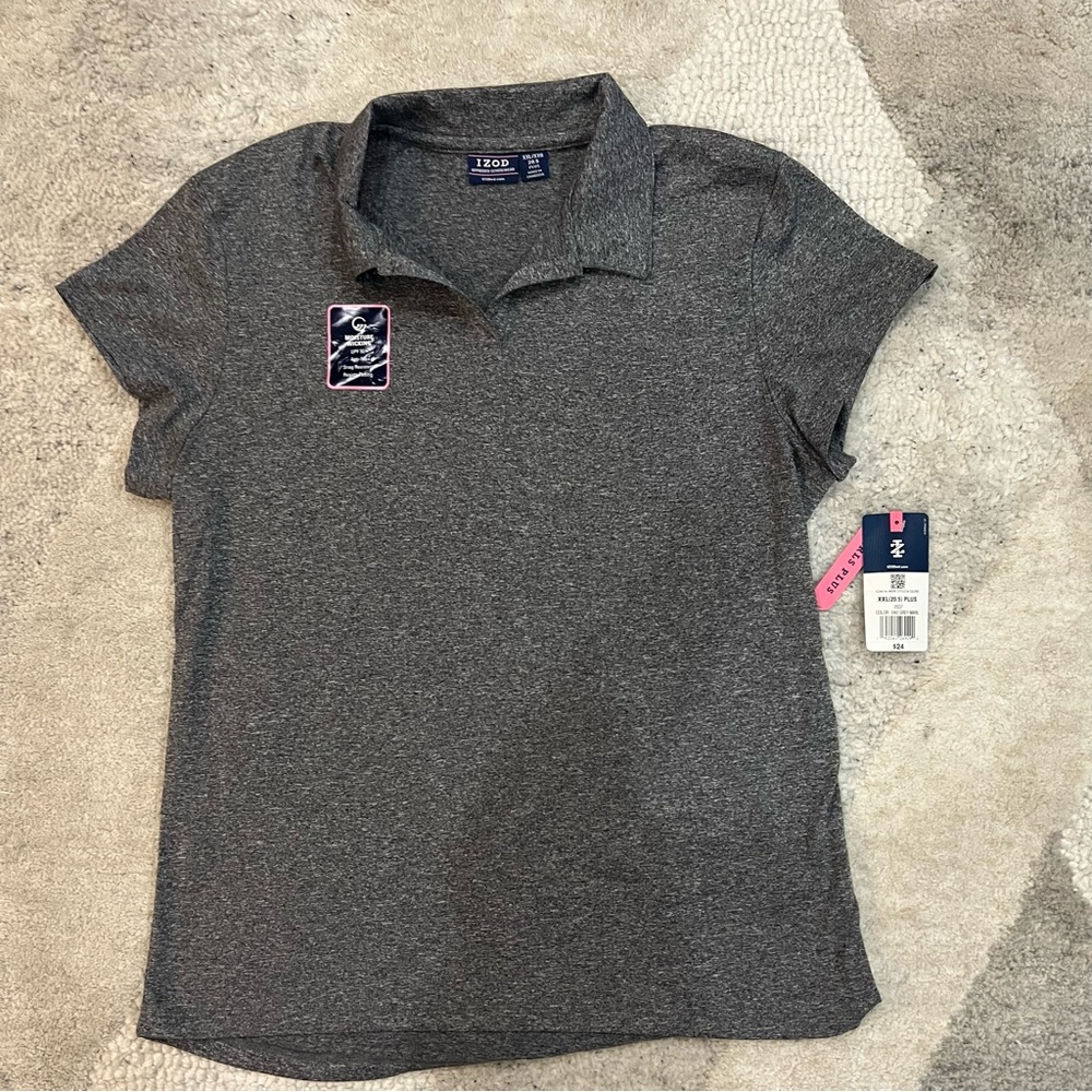 Izod‎ Girls School Wear XXL 20.5 Grey Shirt UPF 50